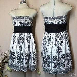 COPY - Yapparel, Elegant White and Black Strapless 100% Cotton summer Dress, Si…